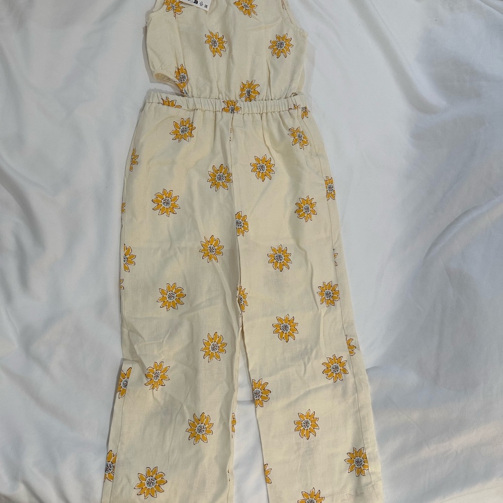 Zara Kids One Piece - Cream with Yellow Floral